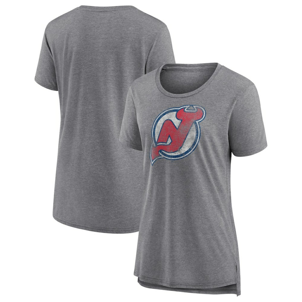 New Jersey Devils Women's Slow Whistle Tri-Blend T-Shirt - Gray - NHL