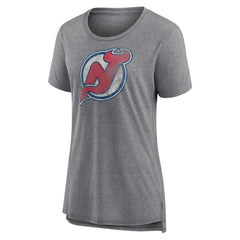 New Jersey Devils Women's Slow Whistle Tri-Blend T-Shirt - Gray - NHL