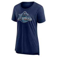 New York Islanders Women's Slow Whistle Tri-Blend T-Shirt - Navy - NHL