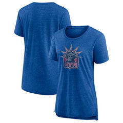 New York Rangers Women's Slow Whistle Tri-Blend T-Shirt - Blue - NHL