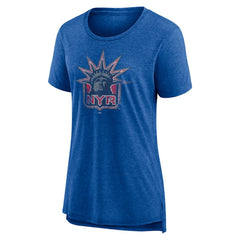 New York Rangers Women's Slow Whistle Tri-Blend T-Shirt - Blue - NHL