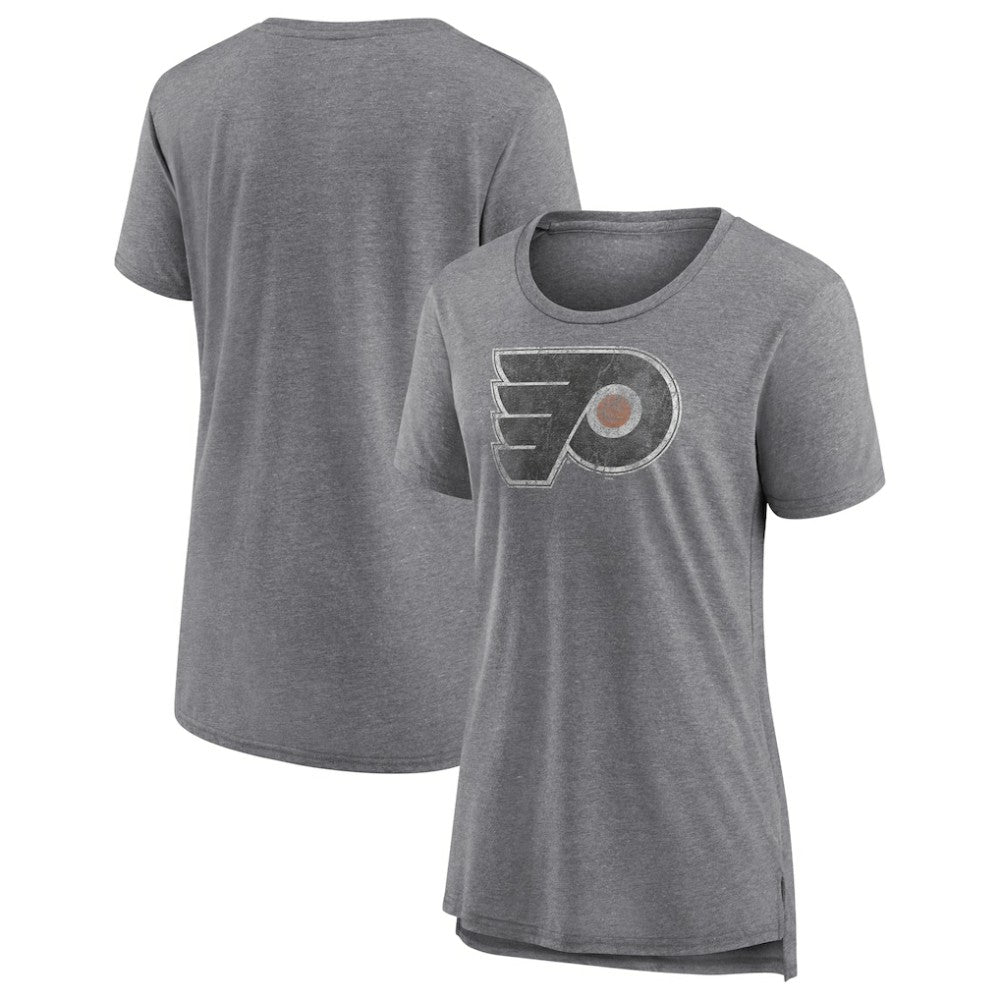Philadelphia Flyers Women's Slow Whistle Tri-Blend T-Shirt - Gray - NHL