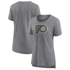 Philadelphia Flyers Women's Slow Whistle Tri-Blend T-Shirt - Gray - NHL