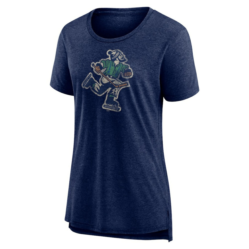 Vancouver Canucks Women's Slow Whistle Tri-Blend T-Shirt - Navy - NHL