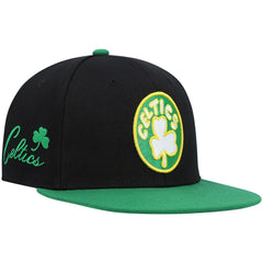 Boston Celtics Hardwood Classics Snapback Hat Black/Kelly Green - NBA