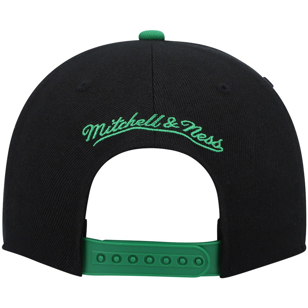Boston Celtics Hardwood Classics Snapback Hat Black/Kelly Green - NBA