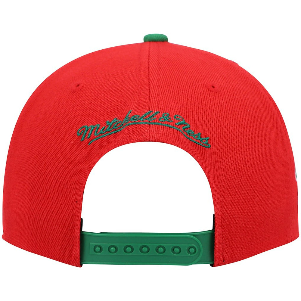 Milwaukee Bucks Hardwood Classics Snapback Hat Red/Green - NBA