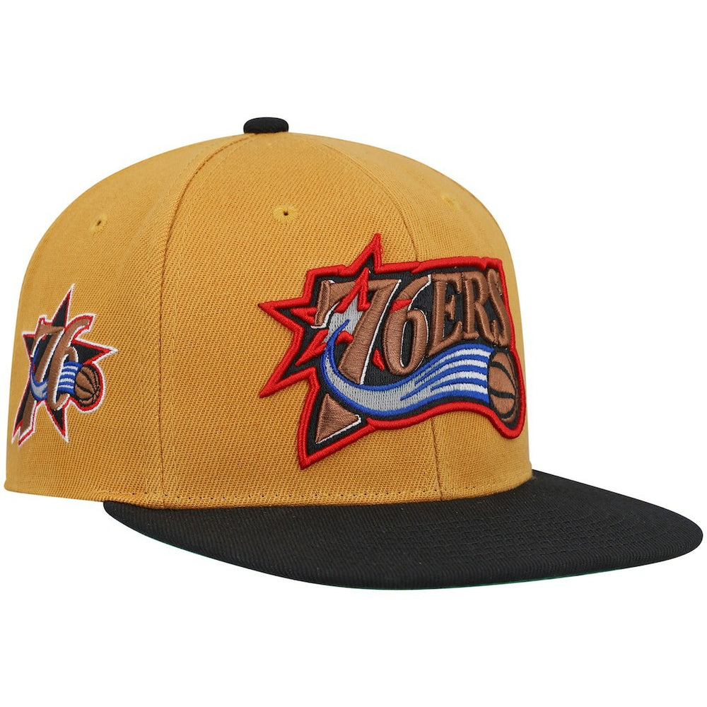 Philadelphia 76ers Hardwood Classics Snapback Hat Gold/Black - NBA
