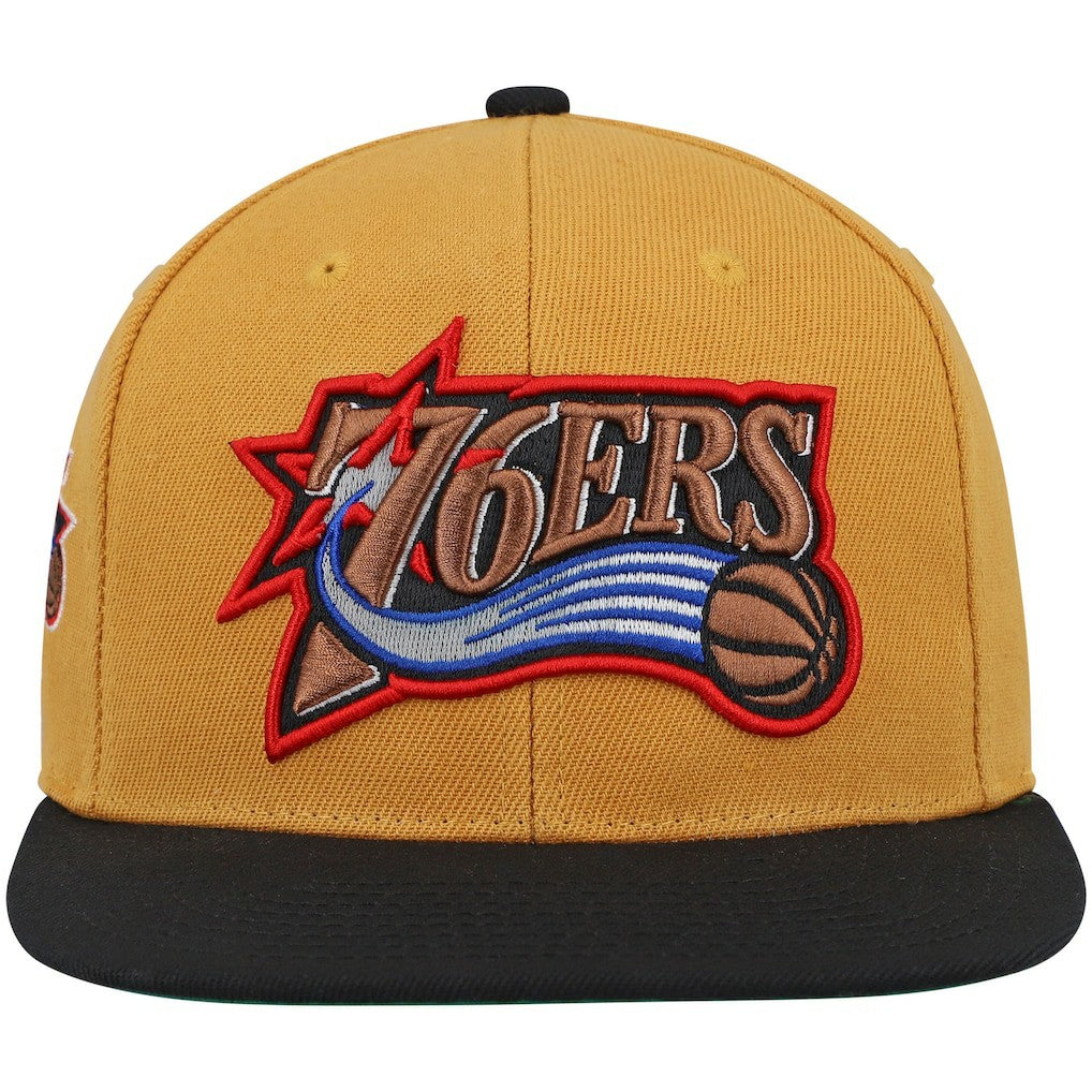Philadelphia 76ers Hardwood Classics Snapback Hat Gold/Black - NBA
