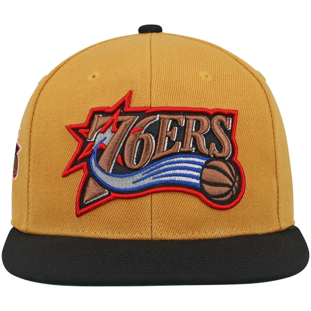 Philadelphia 76ers Hardwood Classics Snapback Hat Gold/Black - NBA