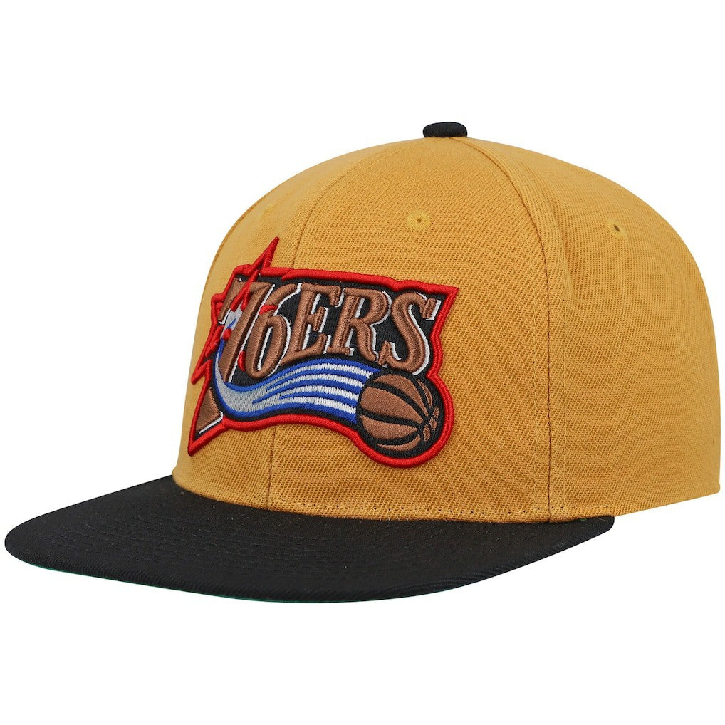 Philadelphia 76ers Hardwood Classics Snapback Hat Gold/Black - NBA