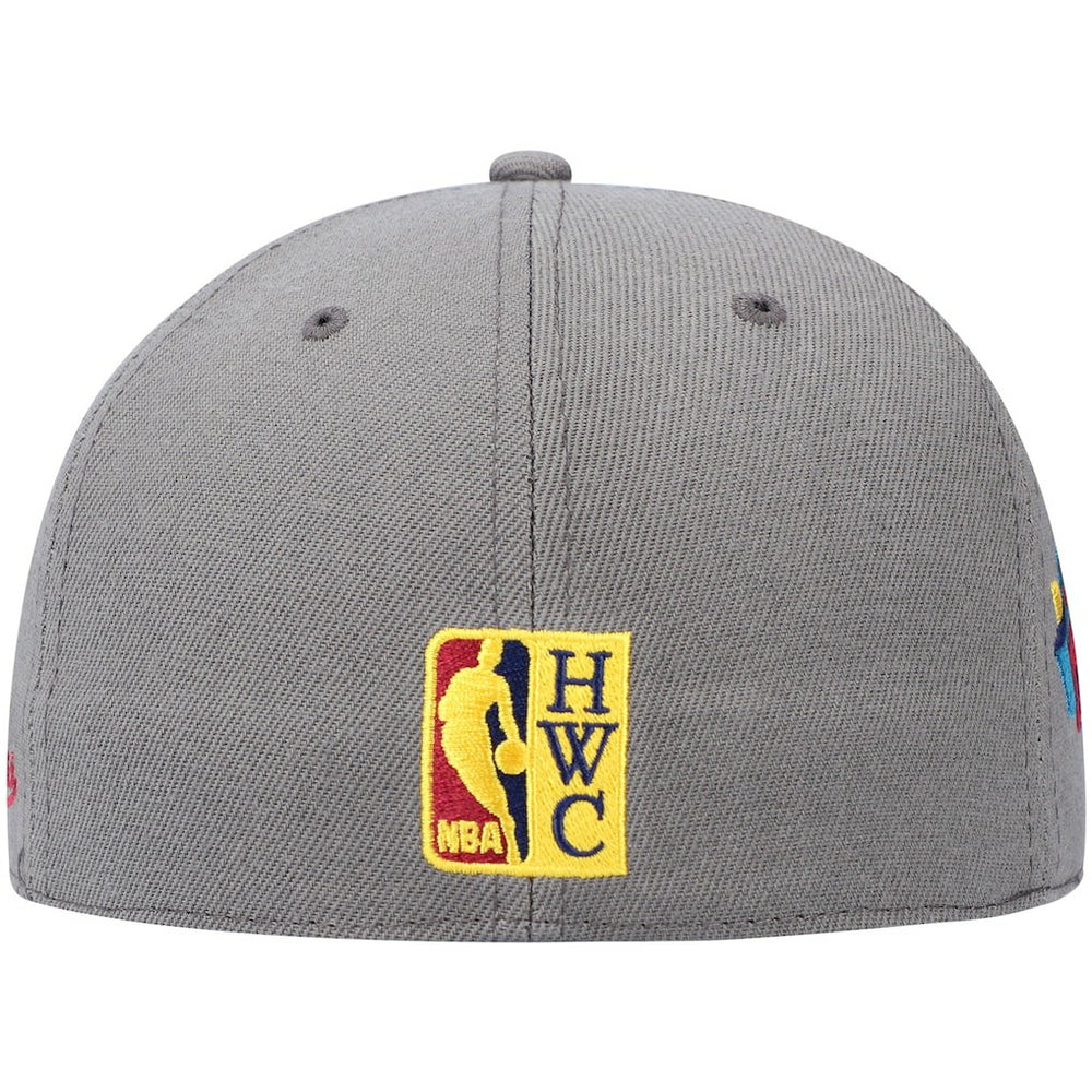 Philadelphia 76ers Hardwood Classics 60th Anniversary Carbon Cabernet Fitted Hat Charcoal - NBA