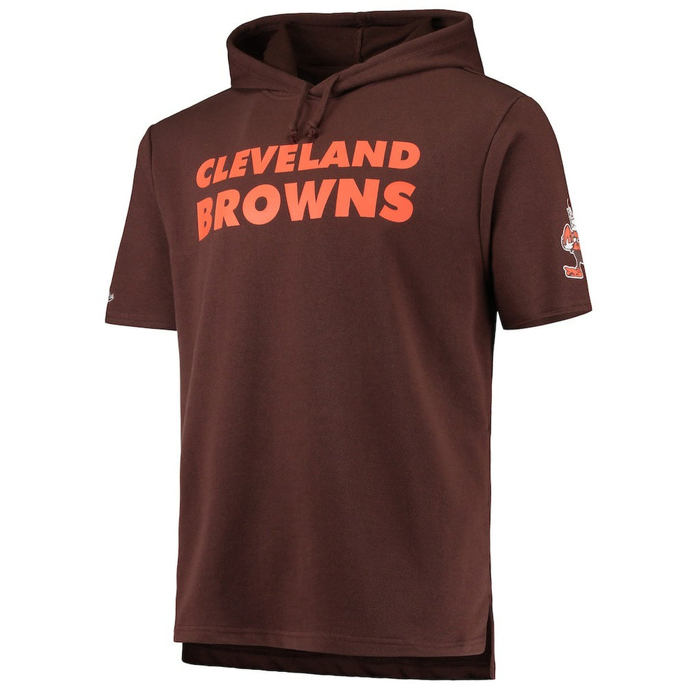 Cleveland Browns Game Day Hoodie T-Shirt Brown | Mitchell & Ness