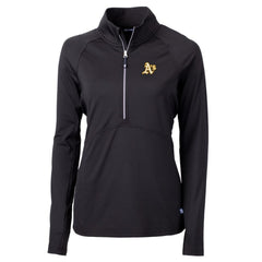 Athletics Cutter & Buck Women's Adapt Eco Knit Stretch Half-Zip Pullover Top - MLB
