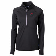 Cincinnati Reds Cutter & Buck Women's Adapt Eco Knit Stretch Half-Zip Pullover Top - MLB