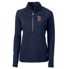 Boston Red Sox Cutter & Buck Women's Adapt Eco Knit Stretch Half-Zip Pullover Top - MLB