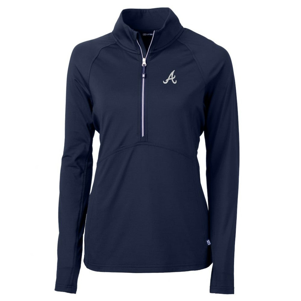 Atlanta Braves Cutter & Buck Women's Adapt Eco Knit Stretch Half-Zip Pullover Top - MLB