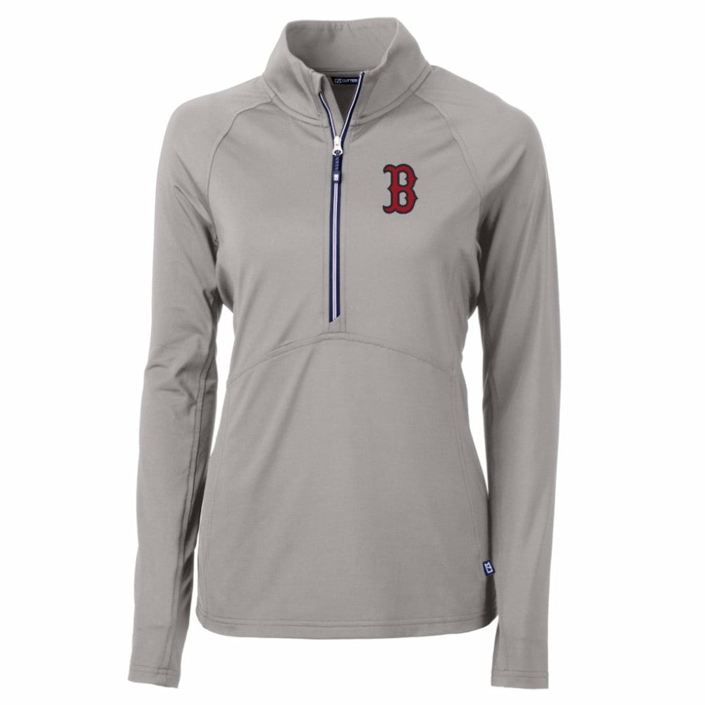 Boston Red Sox Cutter & Buck Women's Adapt Eco Knit Stretch Half-Zip Pullover Top - MLB
