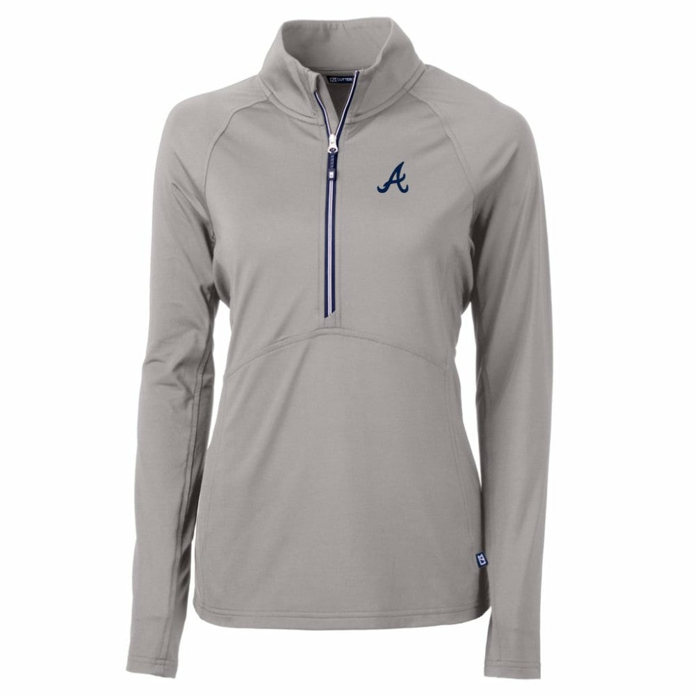 Atlanta Braves Cutter & Buck Women's Adapt Eco Knit Stretch Half-Zip Pullover Top - MLB