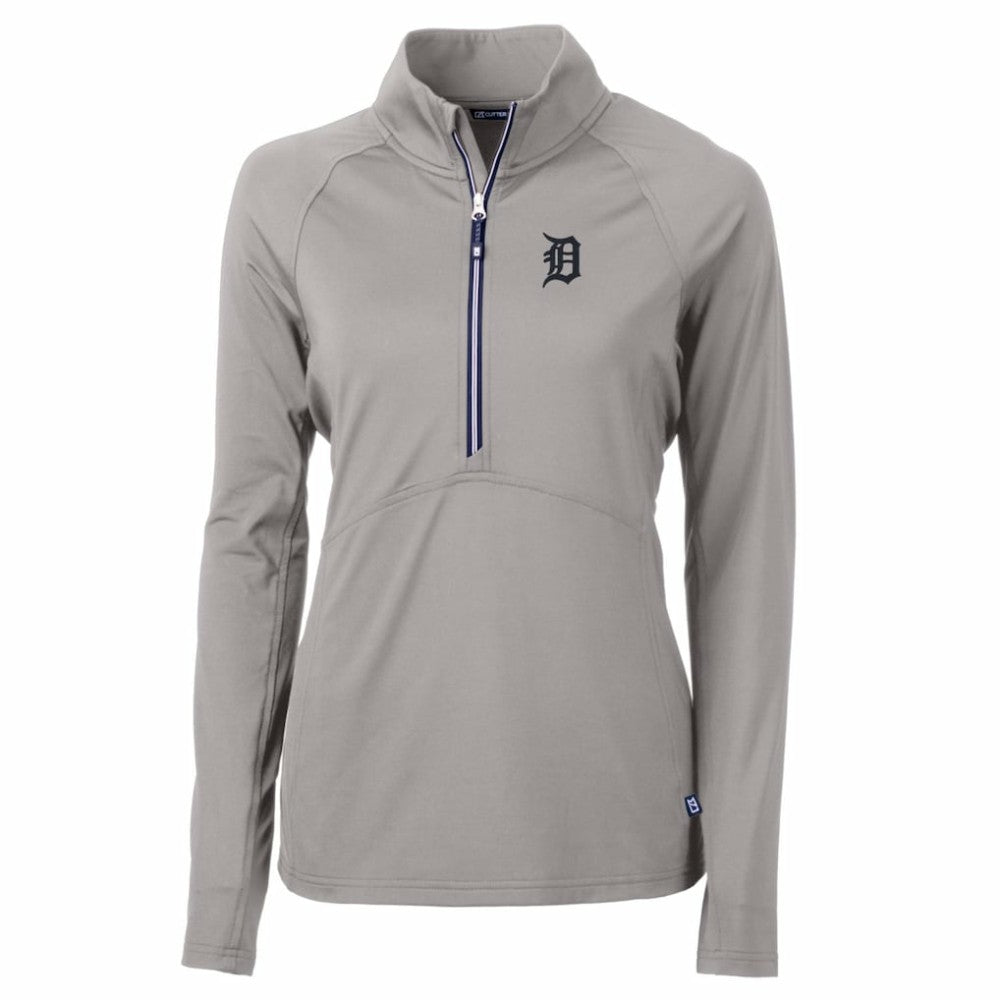 Detroit Tigers Cutter & Buck Women's Adapt Eco Knit Stretch Half-Zip Pullover Top - MLB