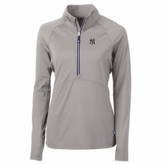 New York Yankees Cutter & Buck Women's Adapt Eco Knit Stretch Half-Zip Pullover Top - MLB