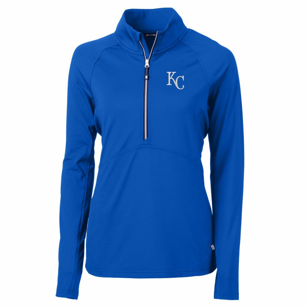 Kansas City Royals Cutter & Buck Women's Adapt Eco Knit Stretch Half-Zip Pullover Top - MLB
