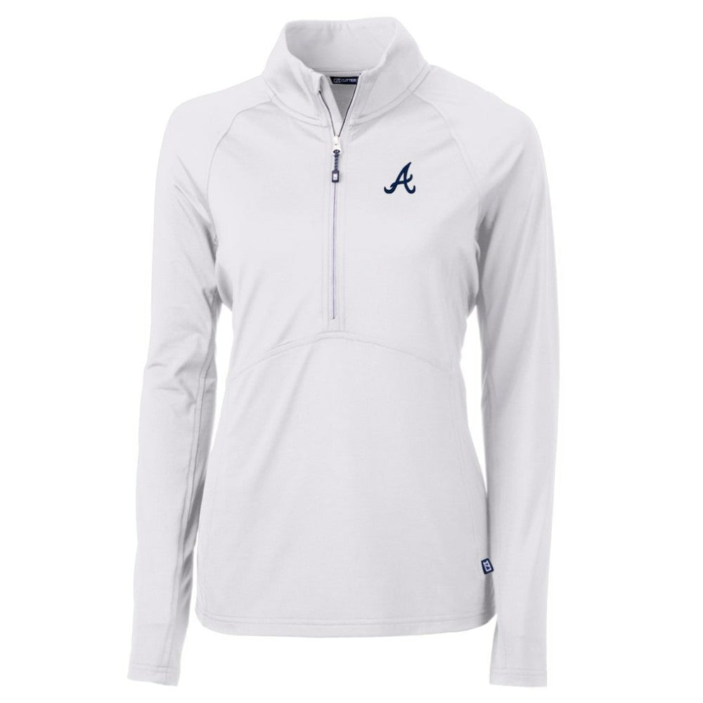 Atlanta Braves Cutter & Buck Women's Adapt Eco Knit Stretch Half-Zip Pullover Top - MLB