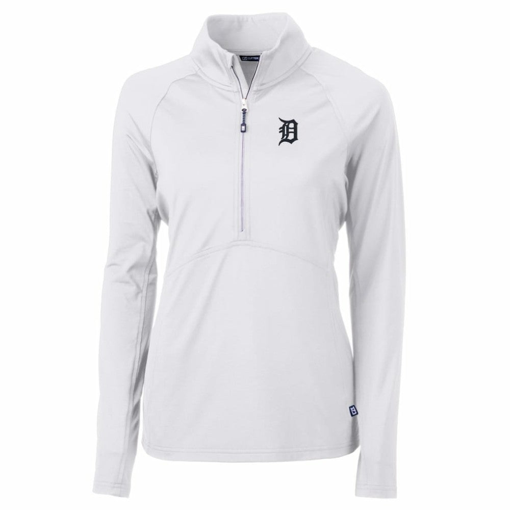 Detroit Tigers Cutter & Buck Women's Adapt Eco Knit Stretch Half-Zip Pullover Top - MLB