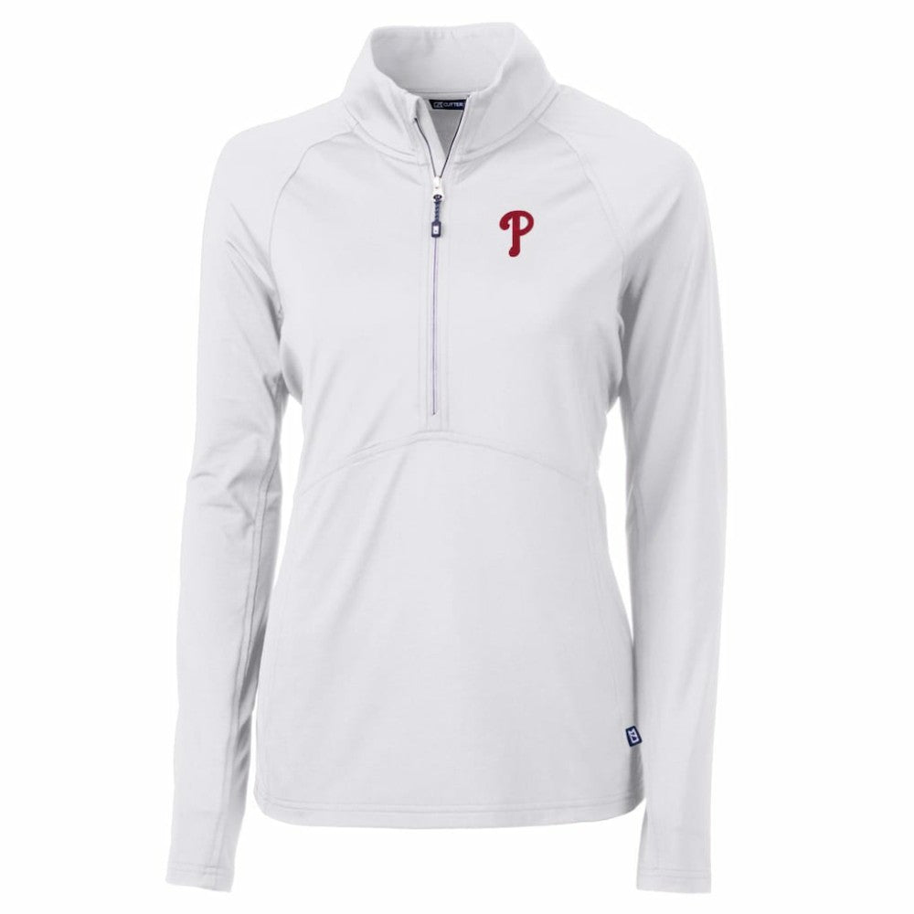 Philadelphia Phillies Cutter & Buck Women's Adapt Eco Knit Stretch Half-Zip Pullover Top - MLB