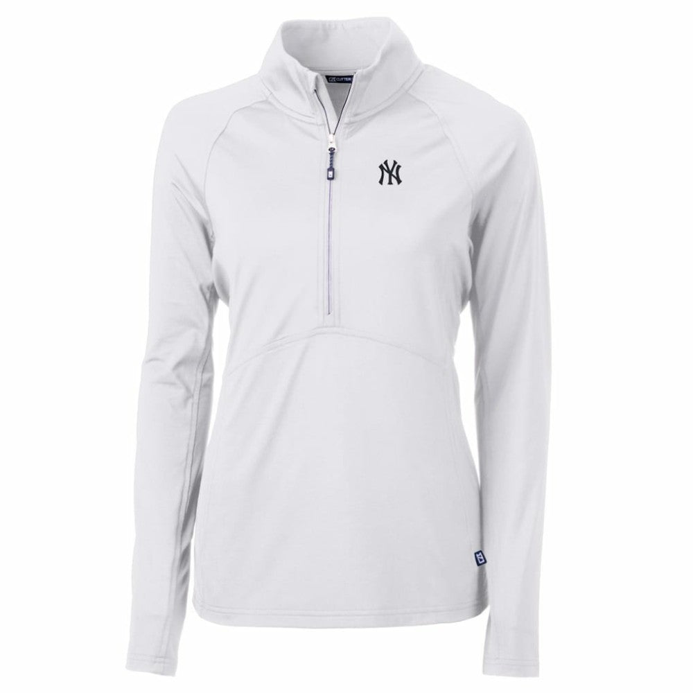 New York Yankees Cutter & Buck Women's Adapt Eco Knit Stretch Half-Zip Pullover Top - MLB