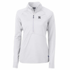 New York Yankees Cutter & Buck Women's Adapt Eco Knit Stretch Half-Zip Pullover Top - MLB