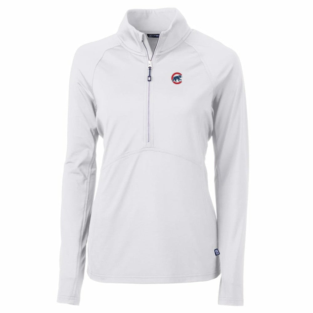 Chicago Cubs Cutter & Buck Women's Adapt Eco Knit Stretch Half-Zip Pullover Top - MLB