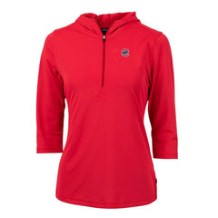 Chicago Cubs Cutter & Buck Women's Virtue Eco Pique 3/4 Sleeve Half-Zip Pullover Hoodie - MLB