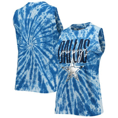 Dallas Cowboys Lauren James Women's Tie-Dye Jersey Boxy Tank Top Royal | NFL