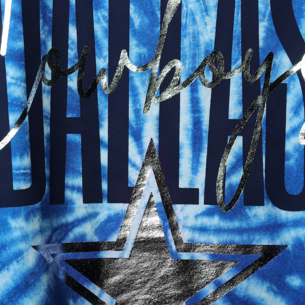 Dallas Cowboys Lauren James Women's Tie-Dye Jersey Boxy Tank Top Royal | NFL