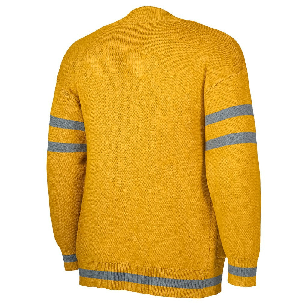 Atlanta Hawks NBA x Keiser Clark No Caller ID Button-Up Cardigan Yellow/Gray - NBA