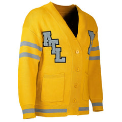 Atlanta Hawks NBA x Keiser Clark No Caller ID Button-Up Cardigan Yellow/Gray - NBA