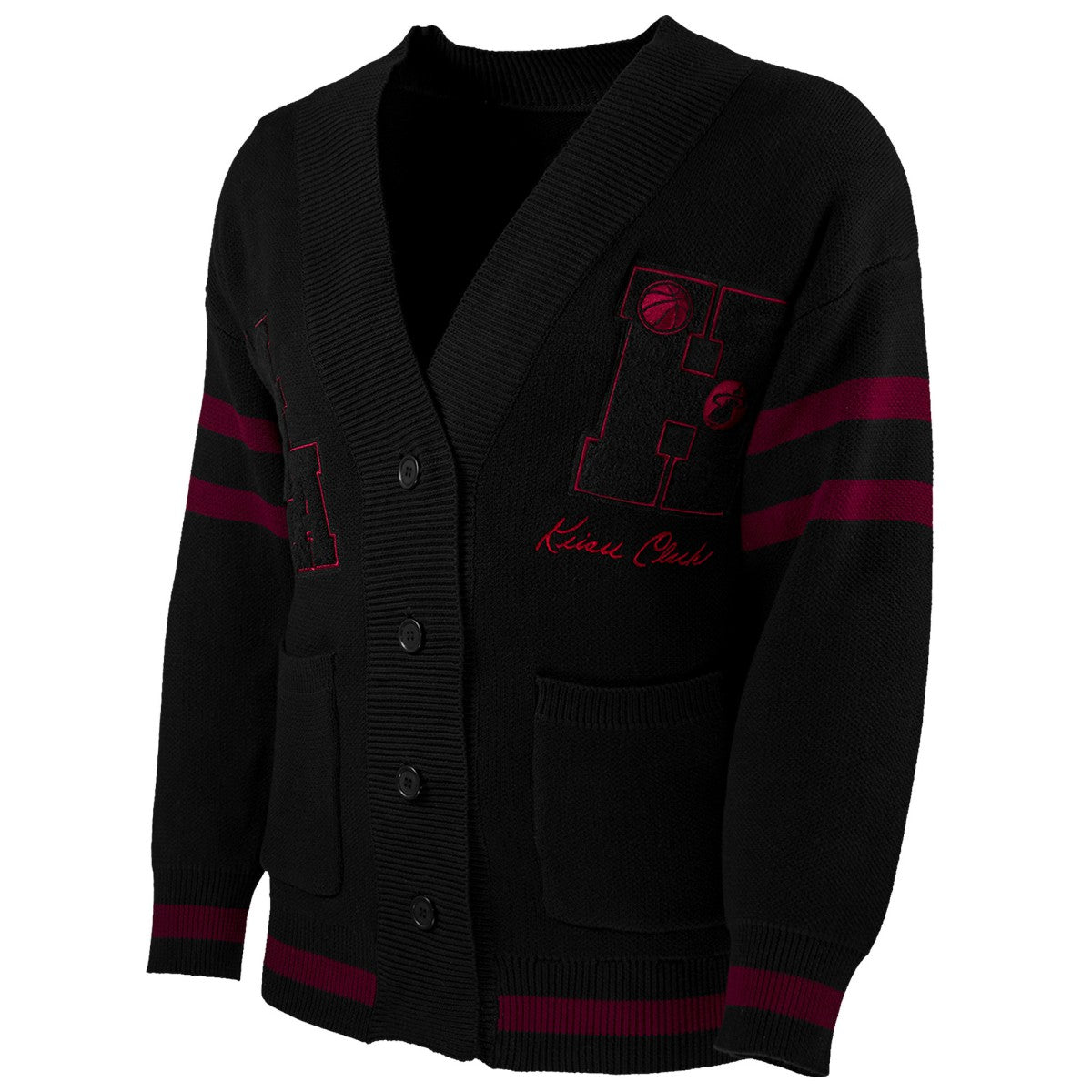 Miami Heat NBA x Keiser Clark No Caller ID Button-Up Cardigan Black/Red - NBA
