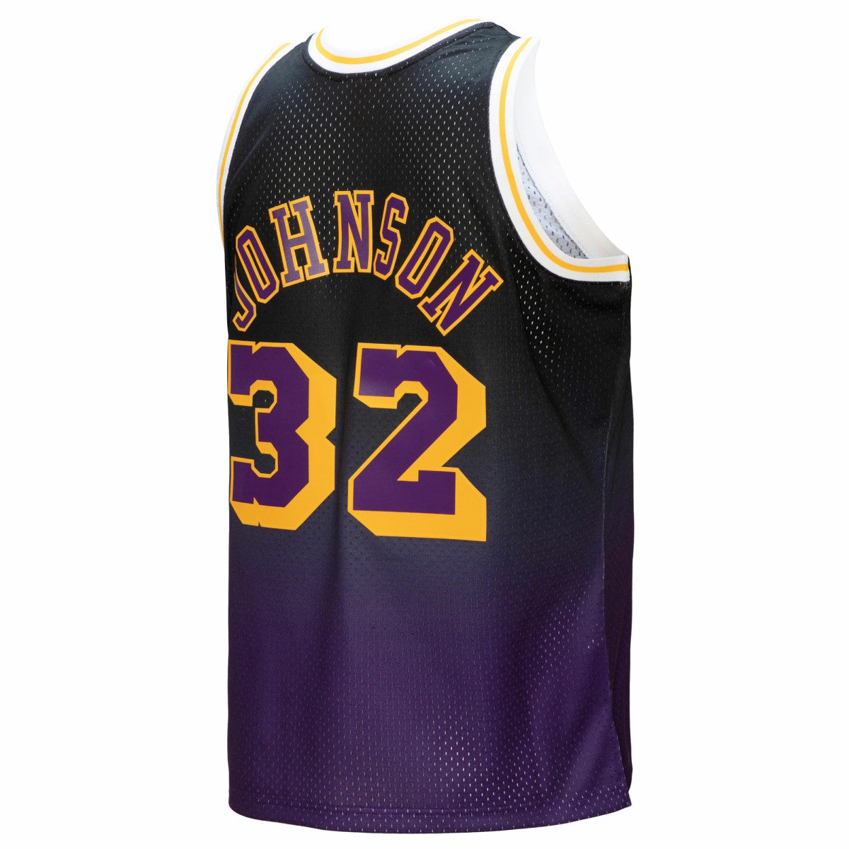 Magic Johnson Los Angeles Lakers 1984/85 Hardwood Classics Fadeaway Swingman Player Jersey Purple/Black - NBA