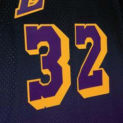 Magic Johnson Los Angeles Lakers 1984/85 Hardwood Classics Fadeaway Swingman Player Jersey Purple/Black - NBA