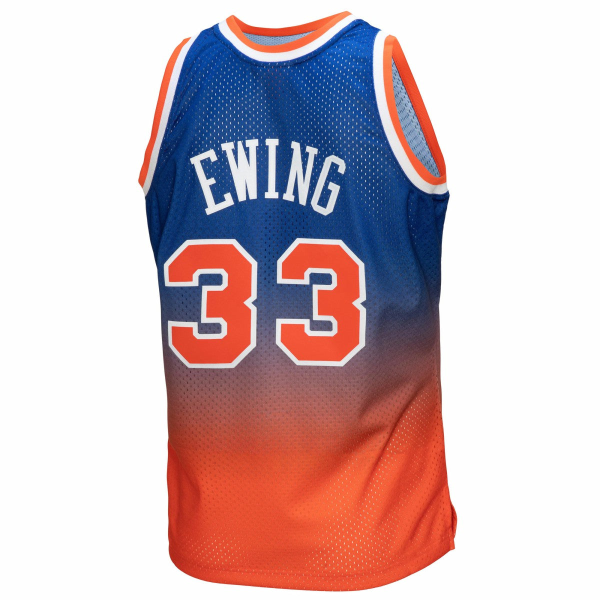 Patrick Ewing New York Knicks 1991/92 Hardwood Classics Fadeaway Swingman Player Jersey Orange/Royal - NBA