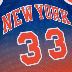 Patrick Ewing New York Knicks 1991/92 Hardwood Classics Fadeaway Swingman Player Jersey Orange/Royal - NBA