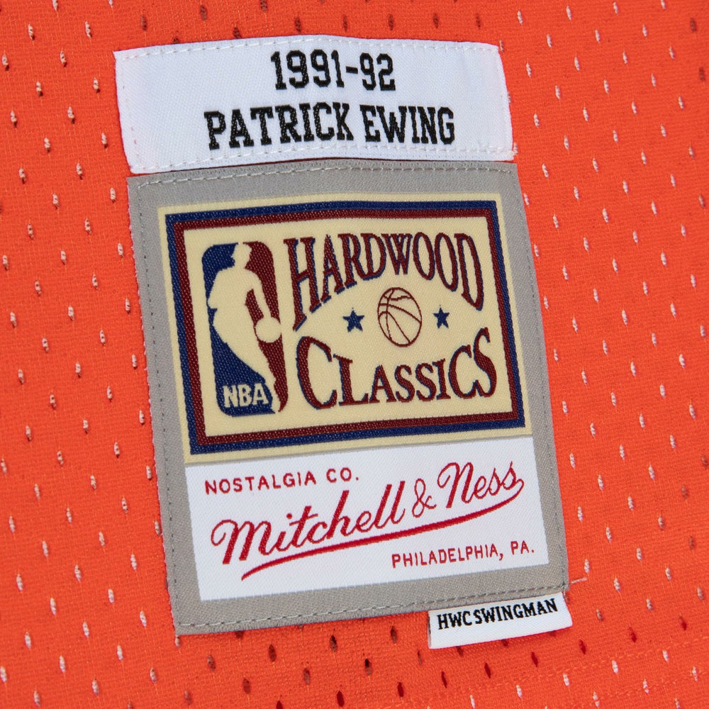 Patrick Ewing New York Knicks 1991/92 Hardwood Classics Fadeaway Swingman Player Jersey Orange/Royal - NBA