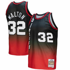 Bill Walton Portland Trail Blazers 1976/77 Hardwood Classics Fadeaway Swingman Player Jersey Red/Black - NBA