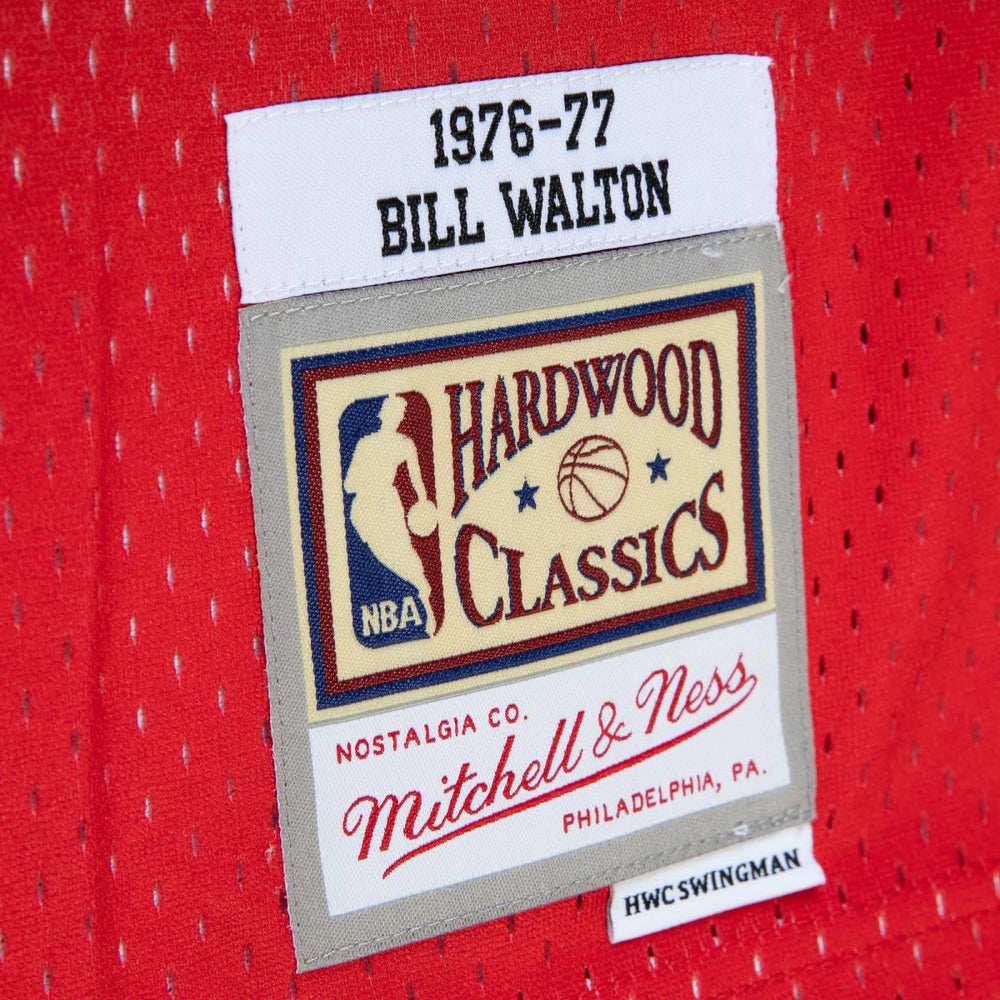 Bill Walton Portland Trail Blazers 1976/77 Hardwood Classics Fadeaway Swingman Player Jersey Red/Black - NBA