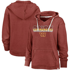 Washington Commanders '47 Women's Color Rise Kennedy Pullover V-Neck Hoodie Heathered Burgundy | 47 brand