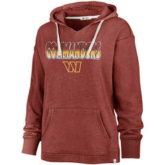 Washington Commanders '47 Women's Color Rise Kennedy Pullover V-Neck Hoodie Heathered Burgundy | 47 brand