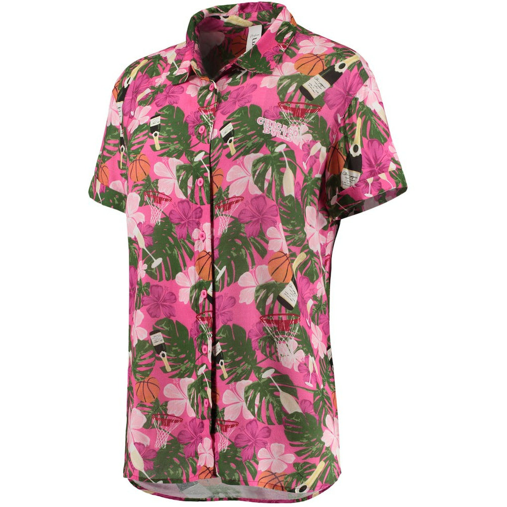 Chicago Bulls Lusso Women's Finley-Frankie Party Top & Shorts Set Pink - NBA