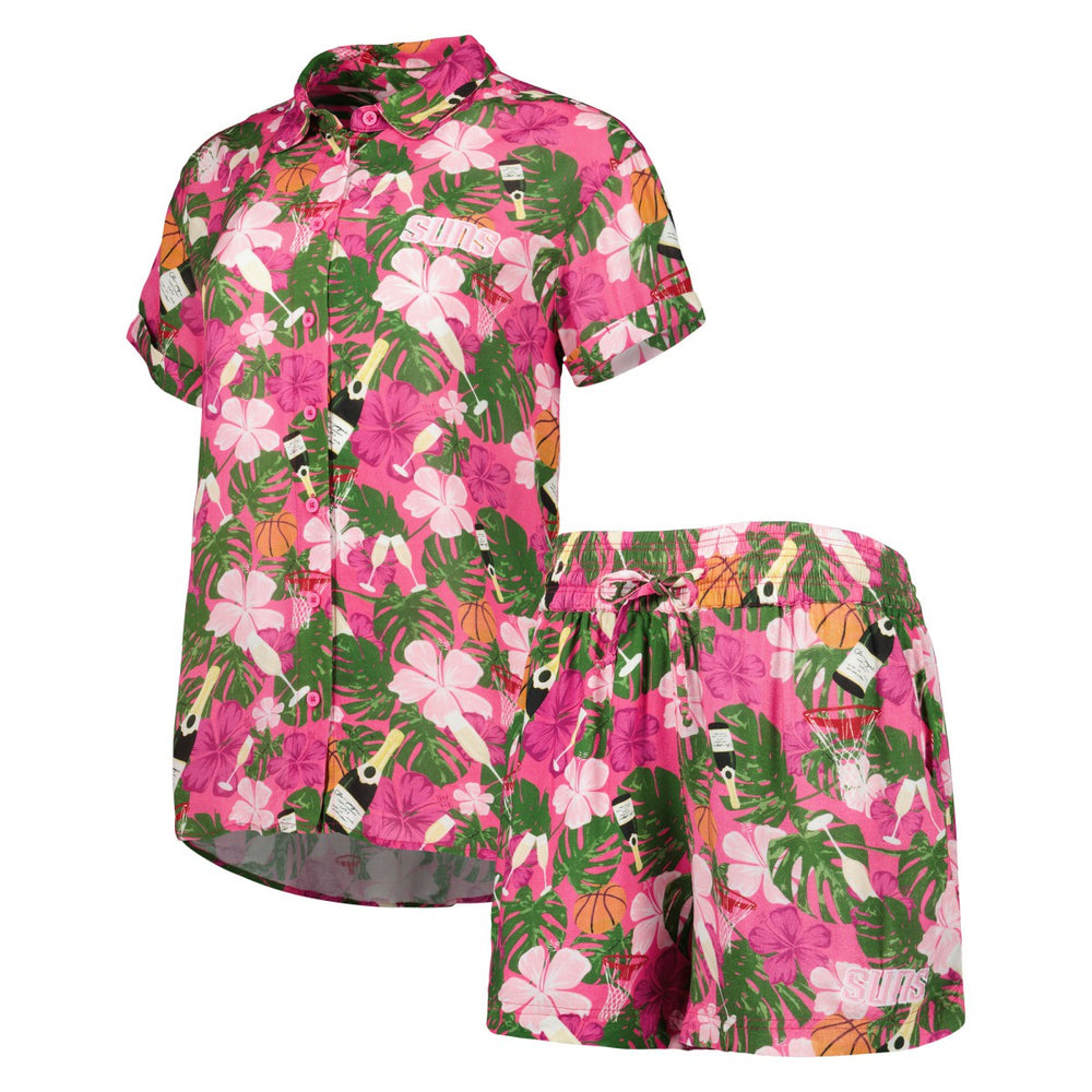 Phoenix Suns Lusso Women's Finley-Frankie Party Top & Shorts Set Pink - NBA