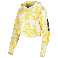 Denver Nuggets Lusso Women's Maia Tri-Blend Cropped Quarter-Zip Top Gold/White - NBA